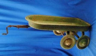 Old Antique Metal Tractor Ride On Wagon Trailer Toy Hamilton Steel