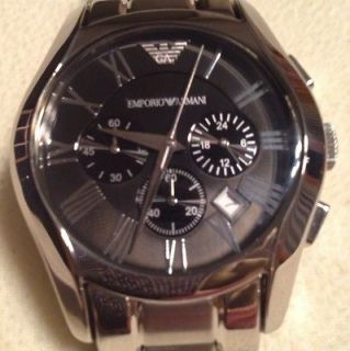 EMPORIO ARMANI AR0673 STAINLESS STEEL CLASSIC CHRONOGRAPH WATCH NWOB
