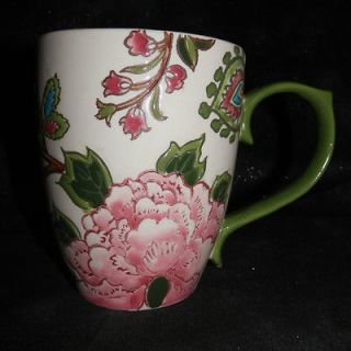 NEW DUTCH WAX COFFEE MUGS CUPS ~ HAND PAINTED FLORAL PATTERN~SUPER