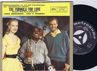 LOUIS ARMSTRONG The Formula For Love Danish 45PS 1959 Nina & Frederik