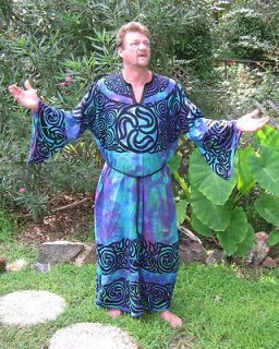 TRISKELE WICCAN RITUAL ROBE TIE DYED pagan SCA