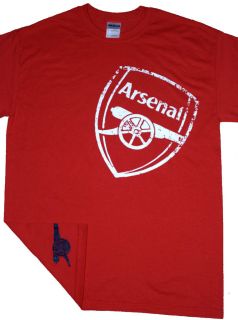 Arsenal FC Destroyed T Shirt Tee (Red)