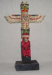 Collectable Native Totem Pole of Northern Great Lakes Region Four