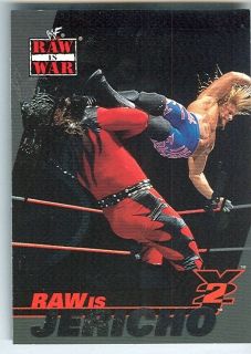 WWE RAW IS WAR CHRIS JERICHO VS KANE 2001 WRESTLING INSERT #6 OF 15 IN