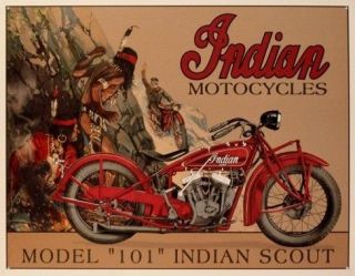 Miniature Vintage Sign Replica Indian Motorcycles Mini #101 Scout