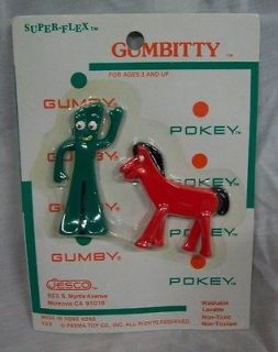 Super Flex Gumbitty GUMBY AND POKEY HORSE 2 Plastic Flexible Toy