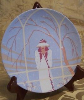 Poole Pottery Art Deco Winter Plate /Wall Plaque Rare