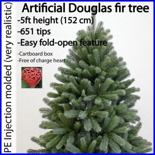 Artificial Douglas Christmas fir tree 5ft 152 cm PE realistic (no pre