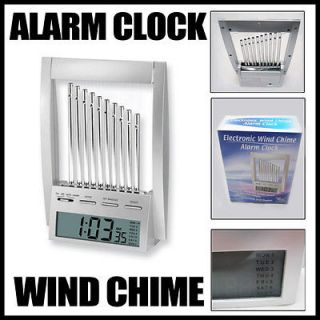 Electronic Wind Chime Alarm Clock Sound LCD Digital Display Date Time