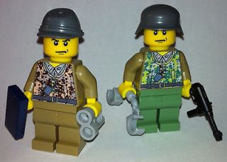 GERMAN SS soldier WW2 & MP 40   lego custom figure camouflage camo