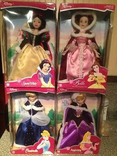 Brass Key Disney Porcelain Doll Set Snow White Aurora Belle Cinderella