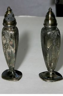 Silver plated Salt & Pepper Shaker set by Poole Silver Co, Astor