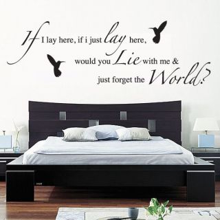 IF I LAY HERE SNOW PATROL Wall Art Sticker, Decal, MUSIC WORDS QUOTES