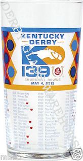 Set of 12   New Official 2013 Kentucky Derby Glasses   In Stock, Ready