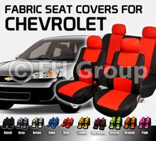Car Seat Covers for Chevrolet Red Full Set Flat ClothW. 4 Headrests