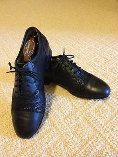 Diamant Men Black leather / Python Print Suede Ballroom Shoes UK 6.5