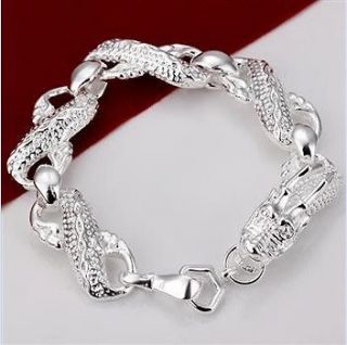price 925Sterling silver fashion dragon bangle bracelet +box LFDB22