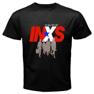 New INXS Australia Rock Band Legend Music Mens Black T Shirt Size S