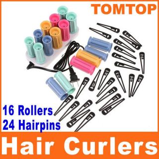 Hair Curler Rollers Perm Set Ceramic Heater 16 Rollers 24 Hairpins