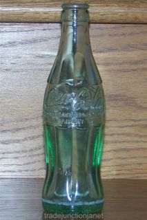 1958 USA EMBOSSED COCA COLA 6.5 oz GREEN GLASS COKE BOTTLE 58 52