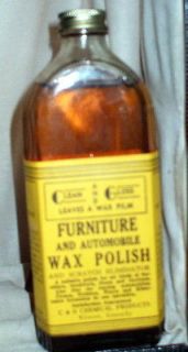 DecoClean &GlossCAR & Furniture Auto wax Bottle FULL MINT 30 40s