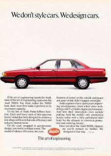1986 Audi 5000 5000S   red sedan   Classic Vintage Advertisement Ad