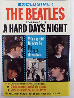 VINTAGE 1964 BEATLES A HARD DAY’S NIGHT PICTORIAL SOUVENIR BOOK NEAR