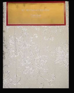 Ivory Poinsettia Scroll 52 x 70 Christmas Fabric Tablecloth St