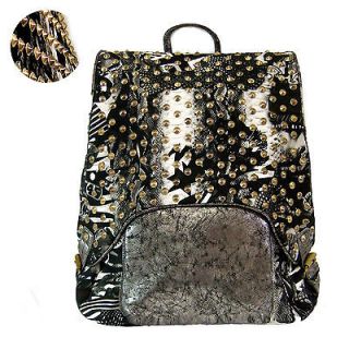 spike spiked glitter bag backpacks bookbags punk flag pearl bag