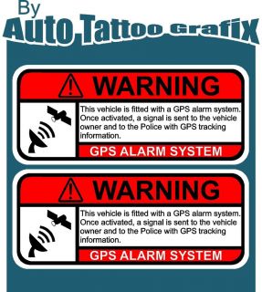 WARNING X 2 Decal Sticker Car Truck Safety Anti Theft Drift Hot Rod