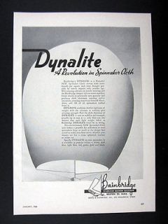 Bainbridge Sailcloth Dynalite Spinnaker Sail Cloth 1958 print Ad