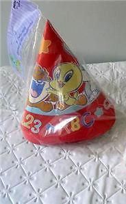 Baby LOONEY TUNES Party Supplies 8 HATS First Birthday 1st Decoration