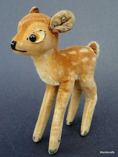 Steiff Bambi Velvet & Mohair Fawn Deer 14 cm Disney Vtg 1960s Raised