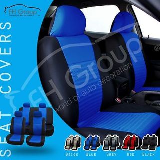 FH Group Air Mesh Cloth Seat Covers 4 Headrests Airbag Reday & Split