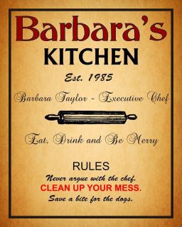 Personalized Country Kitchen Chef Art Poster Print