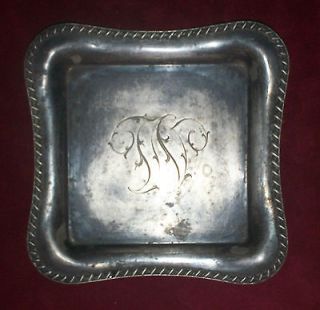 ANTIQUE VINTAGE BARBOUR SILVER CALLING CARD TRAY Ashtray Coaster
