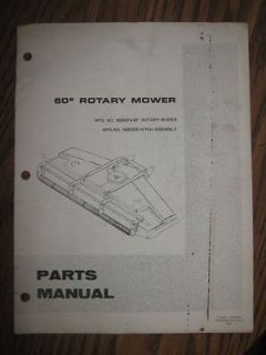 Simplicity 60 Rotary Mower Tractor Part Catalog Manual