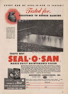 1949 SEAL O SAN Floor Seanlant Print Ad   BUTLER U GYM, Butler, IN