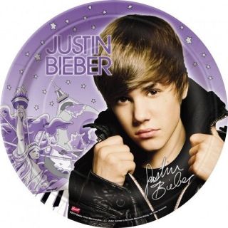 Justin Bieber 9 Plates Pack of 8 for Party Tableware
