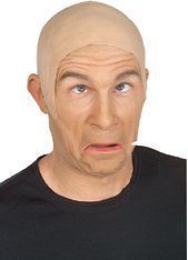 Bald Cap latex flesh & Dark Skin Head theater Stage Halloween mask wig