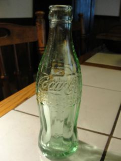 Old green glass Coca Cola bottle, 6 ounces, Pat D 105529, Green Bay