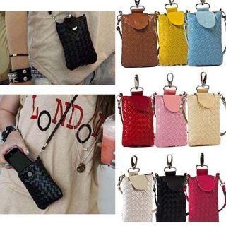 Women Weave for Iphone MP 3 4 4s Mobile Shoulder Bags Cases Clutch