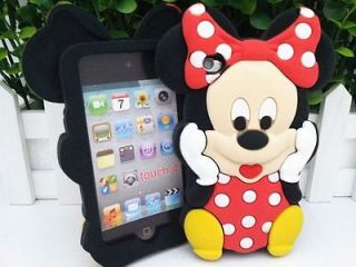 Disney Minnie Mouse Cartoon Silicone Case Cover for Apple ipod touch 4