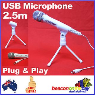 USB Microphone Dynamic Mic Simple Plug & Play Desktop PC Audio