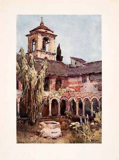 1908 Print Chiostro di Piona Church Water Well Ella Du Cane Religious