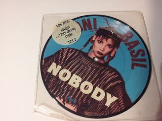 TONI BASIL Nobody Picture Disc 45 rpm 7 in virgin single HYPE STICKER