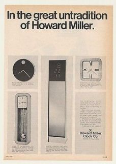 1977 Howard Miller Clock Model 4628 612 624 518 Clocks Print Ad