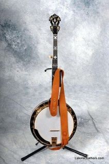 LEATHER BUFFALO CRADLE BANJO STRAP LAKOTA SOFT tan