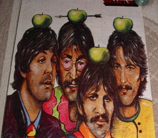 BEATLES ORIGINAL GREEN APPLE LITHO POSTER BY A. PAGOWSKI   ARSTON