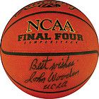 of 2 John Wooden Signed NCAA Basketballs w/UCLA Inscription MLI/LOA